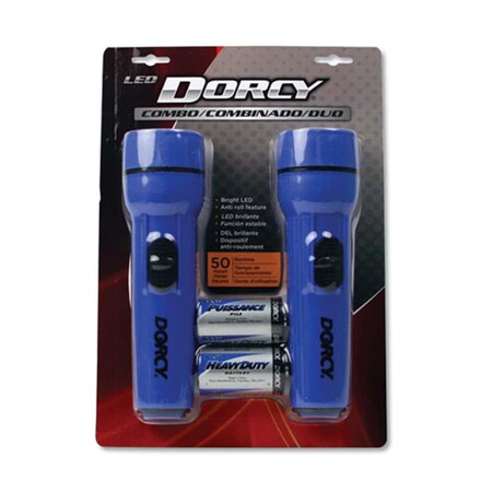 Powerplay LED Flashlight Pack - 1 D Battery, Red & Blue, 2PK PO3746275